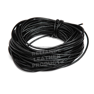 Cordon en cuir naturel rond noir de 1 mm de qualité supérieure pour breloques et composants de bijoux - Product Image 4