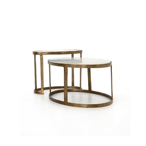 Multipurpose Metal <b>Nesting</b> <b>Table</b> <b>Set</b> With Wooden Top Ideal For <b>Coffee</b> <b>Table</b> And Side <b>Table</b> Home Use - Product Image 2
