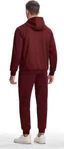 Conjunto Deportivo de 2 Piezas para Hombre, Color Granate, Estilo Casual, Sudadera con Capucha y Pantalones Deportivos, 100% Algodón, Venta al Por Mayor - Product Image 4