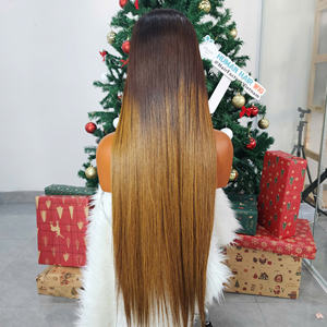 วิกผมบ๊อบยาวแบบไม่ต้องใช้กาว ทำจากผมเวอร์จินเวียดนามแท้  ความหนาแน่น 300% สีดำธรรมชาติ - Product Image 2