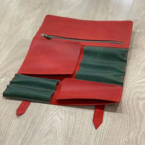 Sac de transport professionnel pour couteaux de chef en cuir véritable de luxe, résistant aux odeurs, robuste et durable, avec poignée - Product Image 1