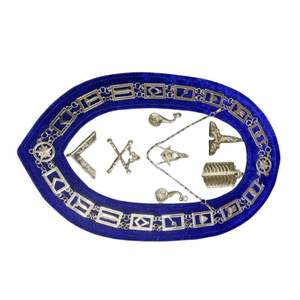Masonic Jewel <b>Collar</b> Chain Custom Regalia Metal Chain with Decorative Pendant Holder Silver Finish for Lodge Officers Formal - Product Image 6
