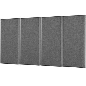 4 Pannelli Acustici Autoadesivi da 2 Pollici di Spessore, 23,6 x 11,8 Pollici, Pannelli Fonoassorbenti in Fibra di Vetro per Pareti - Product Image 1