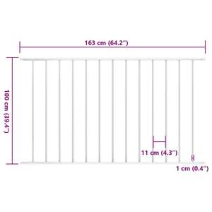 Panneau de clôture en acier thermolaqué blanc de 1,65 m x 1 m pour grillage de jardin - Product Image 4