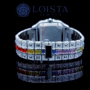 Reloj de Cuarzo Cuadrado de Lujo para Mujer con Detalles de Diamantes, Esfera con Números Romanos, Correa de Acero Inoxidable, Pantalla Analógica - Product Image 4