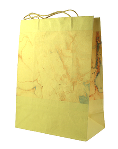Bolsa de Papel de Arte Personalizada de Estilo Moderno, Hecha a Mano con Algodón Reciclado, para Regalos y Manualidades, con Estampado de Mármol en Toda la Superficie y Asas a Juego - Product Image 1