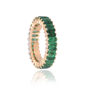 Anillo de Eternidad Ivaan Jewels para Mujer, Moderno, de Oro Rosa, Amarillo y Blanco de 18K, con Esmeralda, Rubí y Zafiro Naturales Engastados en Garras, con Piedras Preciosas Finas - Product Image 5