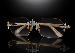 Custom Luxury High Quality Unisex Moissanite <b>Sunglasses</b> Rimless Rectangle Gradient Lenses Light Weight UV Protection Durable - Product Image 3