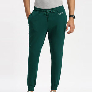 Low MOQ <b>Men</b> Straight Mid Waist Cotton <b>Trousers</b> with <b>Elastic</b> Waistband Relaxed Fit Breathable Fabric Perfect for Casual Days - Product Image 1