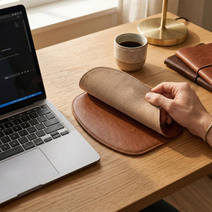 <b>Large</b> Genuine Leather Desk <b>Mat</b> Full Grain Cowhide Mouse Pad Waterproof Non Slip Table Protector for Business LMP-0011 - Product Image 5