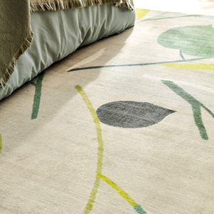 Tapis de luxe moderne à motifs botaniques, tissé à la main en laine, inspiré de la nature, pour la décoration du salon et de la chambre. - Product Image 3