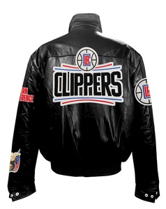 เสื้อแจ็คเก็ตหนังแท้ Los Clippers สีดำ - Product Image 2