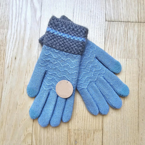 Mitaines d'hiver pour femmes, mitaines tricotées à doigts ouverts, mitaines à rayures, gants longs arc-en-ciel pour usage quotidien - Product Image 2