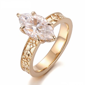 Anillo de Compromiso CARATOVA DIAMONDS, Personalizable, Plateado en Plata con Oro de 18K, Corte Brillante Redondo, Moissanita, Estilo Hiph Hop para Hombre - Product Image 2