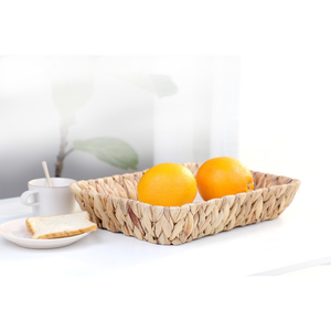 Haute qualité meilleure vente Style grand plateau tissé à la main matériel de jacinthe d'eau tenant des chiffons ou du pain ou d'autres poignées attachées - Product Image 2