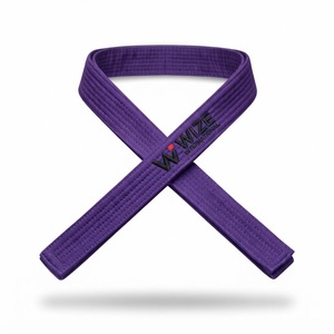 Ceinture de BJJ WIZE INTERNATIONAL violette pour adulte unisexe, 100% coton, durable, logo brodé sur le devant, coupe classique - Product Image 1