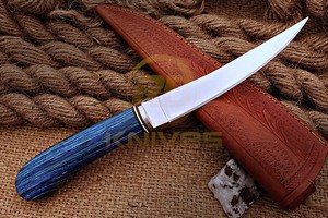 Handmade Stainless Steel Fillet <b>Knife</b> With Wood <b>Handle</b> Fishing Processing <b>Knife</b> with Leather Sheath - Product Image 2