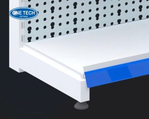 OneTech Heavy-Duty Steel Multifunctional Single-Sided Gondola Perforated 5-<b>Shelf</b> 60-80kg Capacity Retail Display <b>Racks</b> Duty - Product Image 1