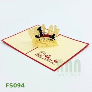 ANN HANDICRAFT Handmade 3D Walking Girl Pop-up Friendship Card 4-Color Die-Cutting Printed Paper <b>Matte</b> <b>Varnishing</b> for Mother's - Product Image 4