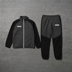 Custom Made Wholesale <b>Plus</b> <b>Size</b> Nylon Tracksuits Color Block Zip-Up Waterproof Windbreaker Jacket Baggy <b>Pants</b> <b>2</b>-<b>Piece</b> <b>Set</b> Men - Product Image 2