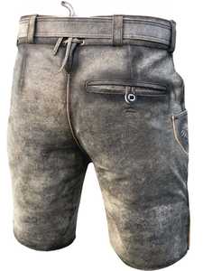 Shorts Lederhosen bavarois brodés pour hommes, motif floral, taille mi-haute, braguette boutonnée, longueur Bermuda, en toile de coton tissée, style Trechten - Product Image 4