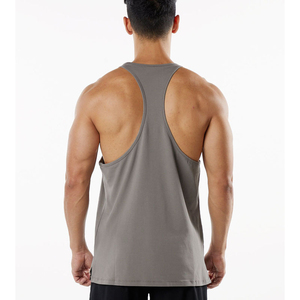 Débardeur en coton pour homme, couleur unie, col rond, respirant, logo imprimé sur le devant, décontracté, sans manches, pour l'entraînement - Product Image 2
