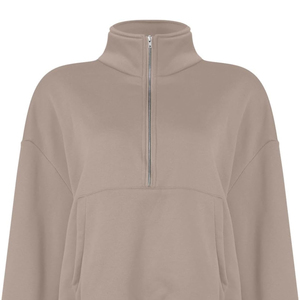 Women's Winter Front Zipper Long Sleeve Knitted <b>Turtleneck</b> Pullover <b>Sweater</b> Half Zip Casual Solid Color Cheap Price OEM - Product Image 4