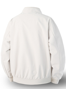 Men'<b>s</b> Single Breasted Finished Jacket Spring Zip-up Baseball Collar <b>Windbreaker</b> Custom Reflective Logo Blank Streetwear - Product Image 5