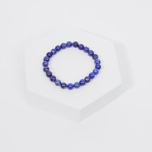 Bracelet en Lapis Lazuli Naturel, Perles Rondes de 8 mm, Bracelet Extensible en Pierres Précieuses, Bijoux en Cristal Unisexe, Vente en Gros - Product Image 2