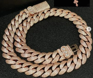 Cadena Hip Hop con Moissanita Redonda de Corte Brillante Iced Out, Claridad VVS, Oro Sólido de 14K, Engaste Pavé, Regalo de Compromiso para Hombre - Product Image 3