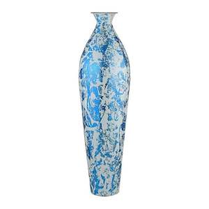 Moderno Florero de Metal Abstracto Azul y Blanco, Pieza de Arte Decorativa Hecha a Mano para Sala de Estar, Decoración de Interiores del Hogar - Product Image 2