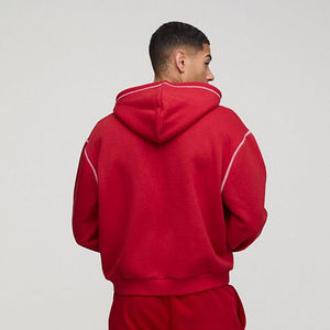 Sudadera con capucha para hombre, negra, con forro de sherpa, cierre de cremallera, sudadera con capucha de lana para invierno, chaqueta cálida con cremallera completa, informal, de manga larga - Product Image 4