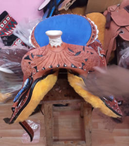 100% cuir de vache cuir Western selle cheval Tack baril Trail selles plaisir Trail cheval cuir selle en vrac - Product Image 3