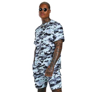 ชุดวอร์มสำหรับผู้ชายชุดวอร์มผ้าฝ้าย100% และกางเกงขาสั้นแบบลำลองพิมพ์ลาย - Product Image 1