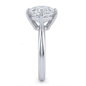 Bague de fiançailles de luxe plaquée rhodium avec diamant naturel taillé en poire de 2,50 carats, certifié IGI, pour mariage et fête - Product Image 5