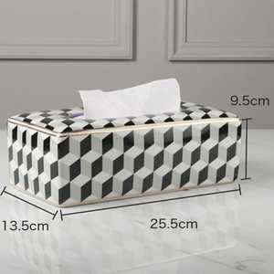 Servilletero de cuero con incrustaciones de hueso de lujo moderno, servilletero de cuero, caja de pañuelos de cocina, estilo OEM, accesorio para el hogar, Hotel, coche, decoración del hogar - Product Image 1