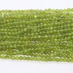 Cuentas redondas de peridoto natural liso AAA de 5-6 mm, bolas de peridoto lisas, hilo de 13 pulgadas, cuentas de peridoto verde para la fabricación de joyas. - Product Image 2