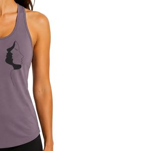 <b>Purple</b> Gray Women Racerback Tank <b>Top</b> Printed Sleeveless Gym Yoga Fitness Workout Running Activewear Moisture Wicking Custom OEM - Product Image 4