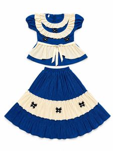 Conjunto de Top y Falda para Bebés Niñas, el Más Vendido, Lindo Conjunto de Crepé para Verano, Ropa Casual, Fiestas, Cumpleaños y Uso Diario - Product Image 2