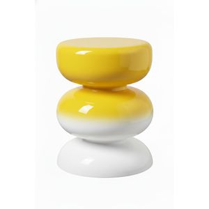 Table basse créative empilable finition brillante, style galets, mobilier d'appoint contemporain pour salon intérieur, table d'appoint jaune - Product Image 1