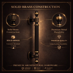 Poignée de porte moderne en laiton massif Orion |   Poignée de porte d'entrée d'hôtel noire antique de luxe |   Porte architecturale décorative - Product Image 4