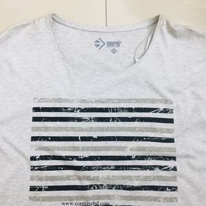 Camiseta de talla grande para mujer, camiseta sin mangas de tela, diseño personalizado informal básico, estampado de rayas sólidas, decoración de logotipo OEM, camisetas OEM - Product Image 2