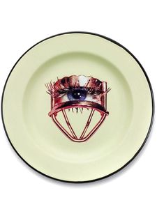 Rectangular Metal <b>Serving</b> Plate With Floral Pattern Color Enamel Bohemian Design <b>Gold</b> Trim - Product Image 3