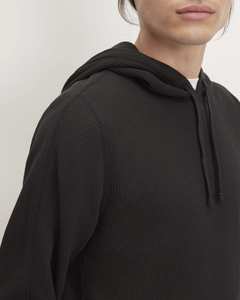 Sudadera con Capucha Térmica de Punto Waffle Personalizada para Hombre, Estilo Casual, Manga Larga, con Tejido Texturizado y Puños Ajustados, en Poliéster y Algodón - Product Image 3