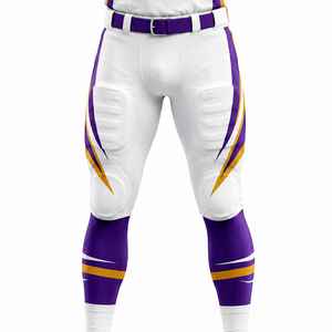 ชุดยูนิฟอร์มอเมริกันฟุตบอลแบบซับลิเมชั่น OEM เสื้อและกางเกงทีมสีม่วง ขาว ทอง ชุดกีฬาทีม - Product Image 2