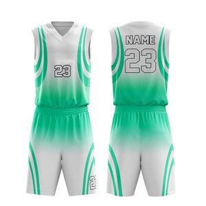 Maillots de sport respirants en polyester pour hommes, ensembles d'uniformes de basketball pour adultes et jeunes, vêtements de basketball personnalisables par sublimation - Product Image 3