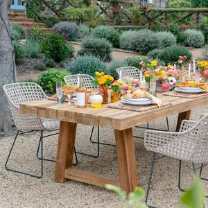 Table à manger ronde de luxe en teck massif, meubles de salle à manger écologiques pour restaurant, hôtel, villa - Product Image 2
