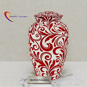 Nouvelles urnes funéraires en métal à motif damassé pour cendres humaines, décoratives, commémoratives, récipients à souvenirs, pots funéraires, prix de gros - Product Image 6