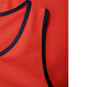 Camiseta sin Mangas de Algodón Rojo Sólido para Hombre, Transpirable, Tejida, Cuello Redondo, Estilo Casual - Product Image 6