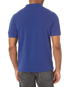 Polo de Manga Corta para Hombre, Algodón Piqué, Color Sólido, Casual, con Botones, Corte Regular, Azul - Product Image 5
